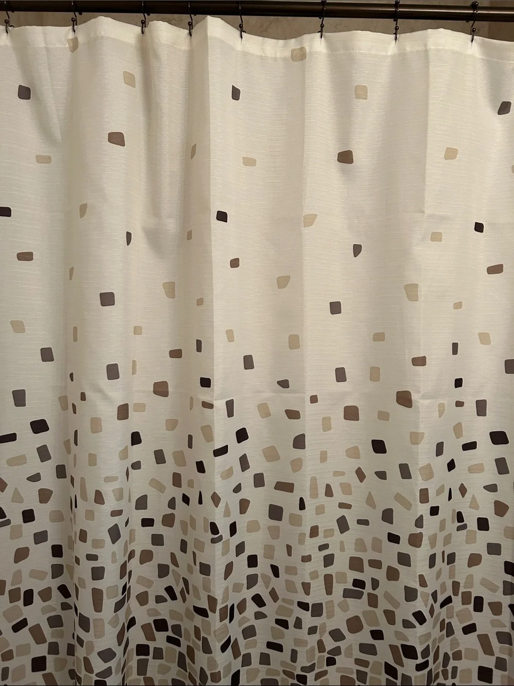 Neutral Mosaic Dot Shower Curtain - Beige and Brown